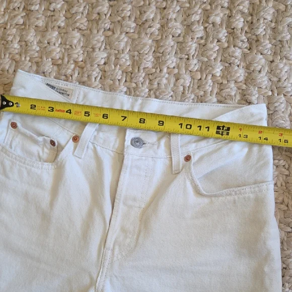 Levi's Cream/White High-Rise Straight Jeans - Picture 5 of 9